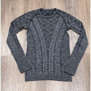 Lululemon Rest Less Pullover Womens 4 Heathered Black